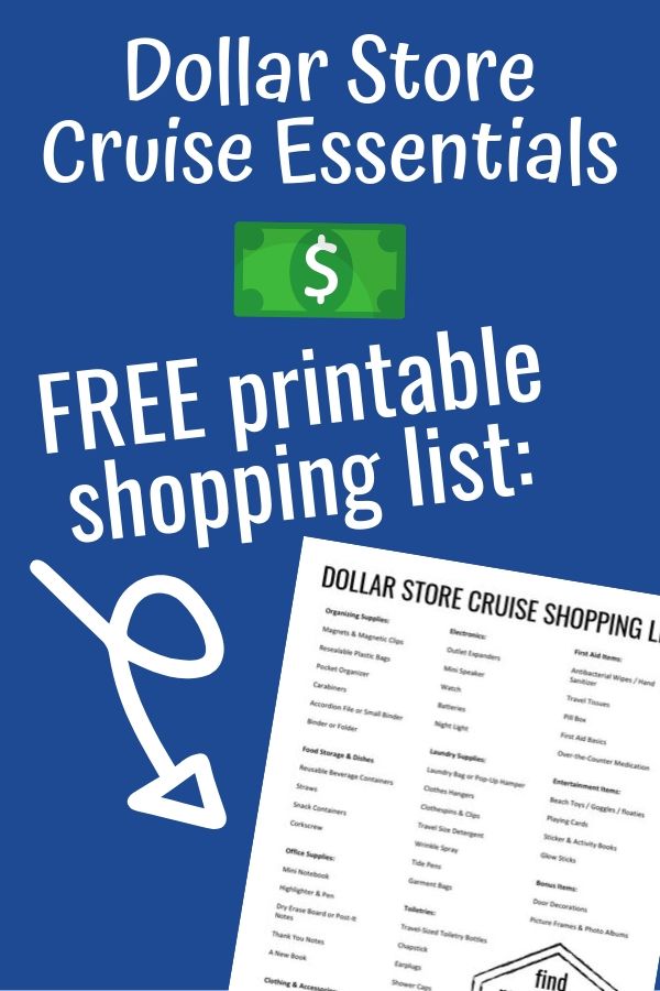 Dollar Store Cruise Essentials - Grab this FREE printable shopping list full of Dollar Tree items to pack for your cruise